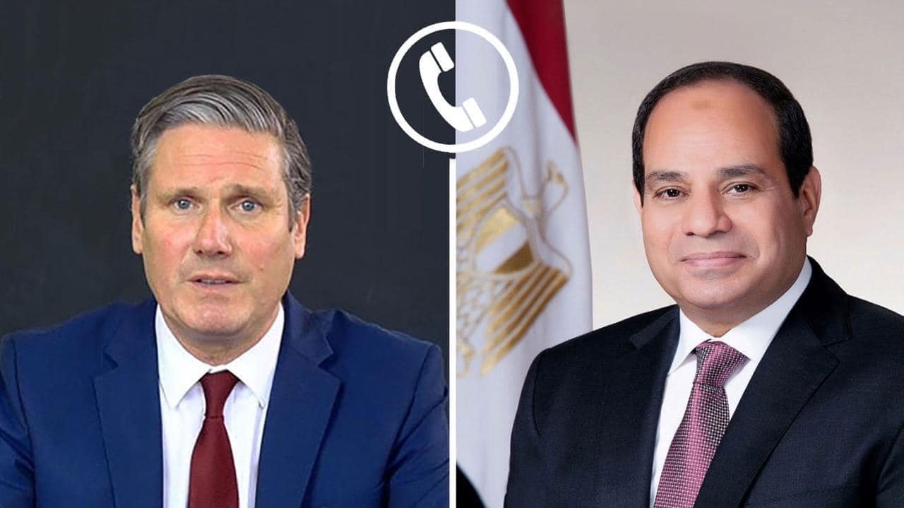 السيسي يبحث مع رئيس وزراء بريطانيا جهود وقف النار في غزة وإعادة الإعمار