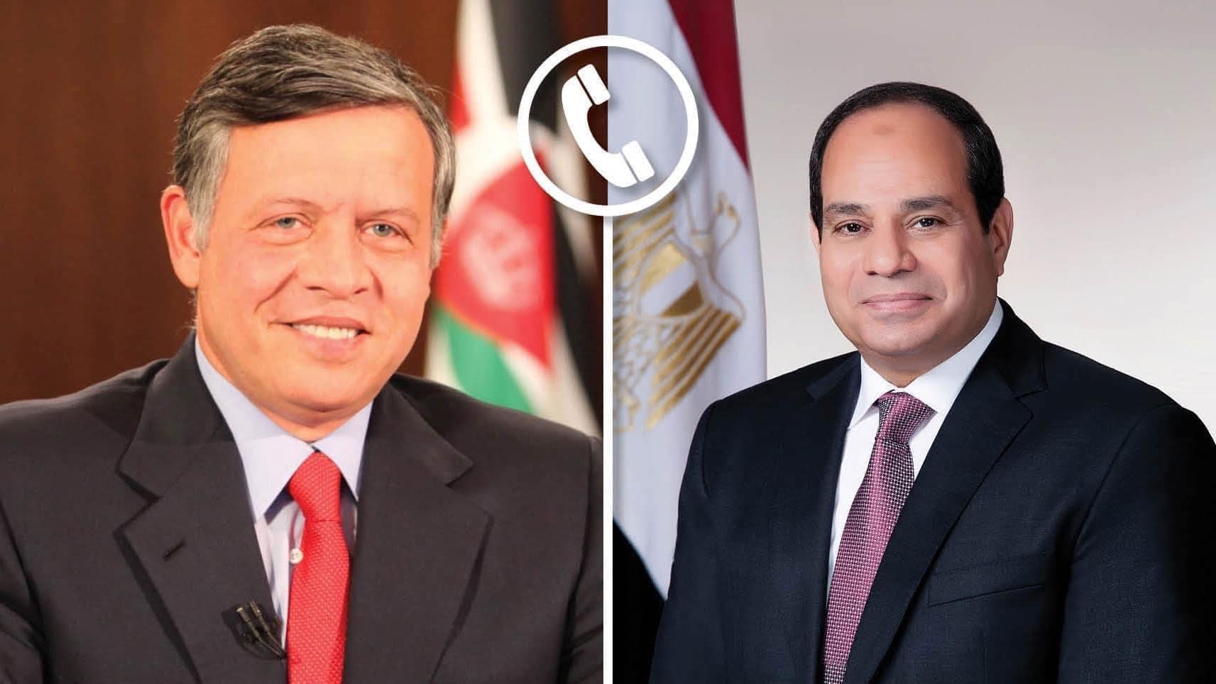 السيسي وملك الأردن يبحثان هاتفياً تطورات الأوضاع الفلسطينية وتعزيز التعاون العربي
