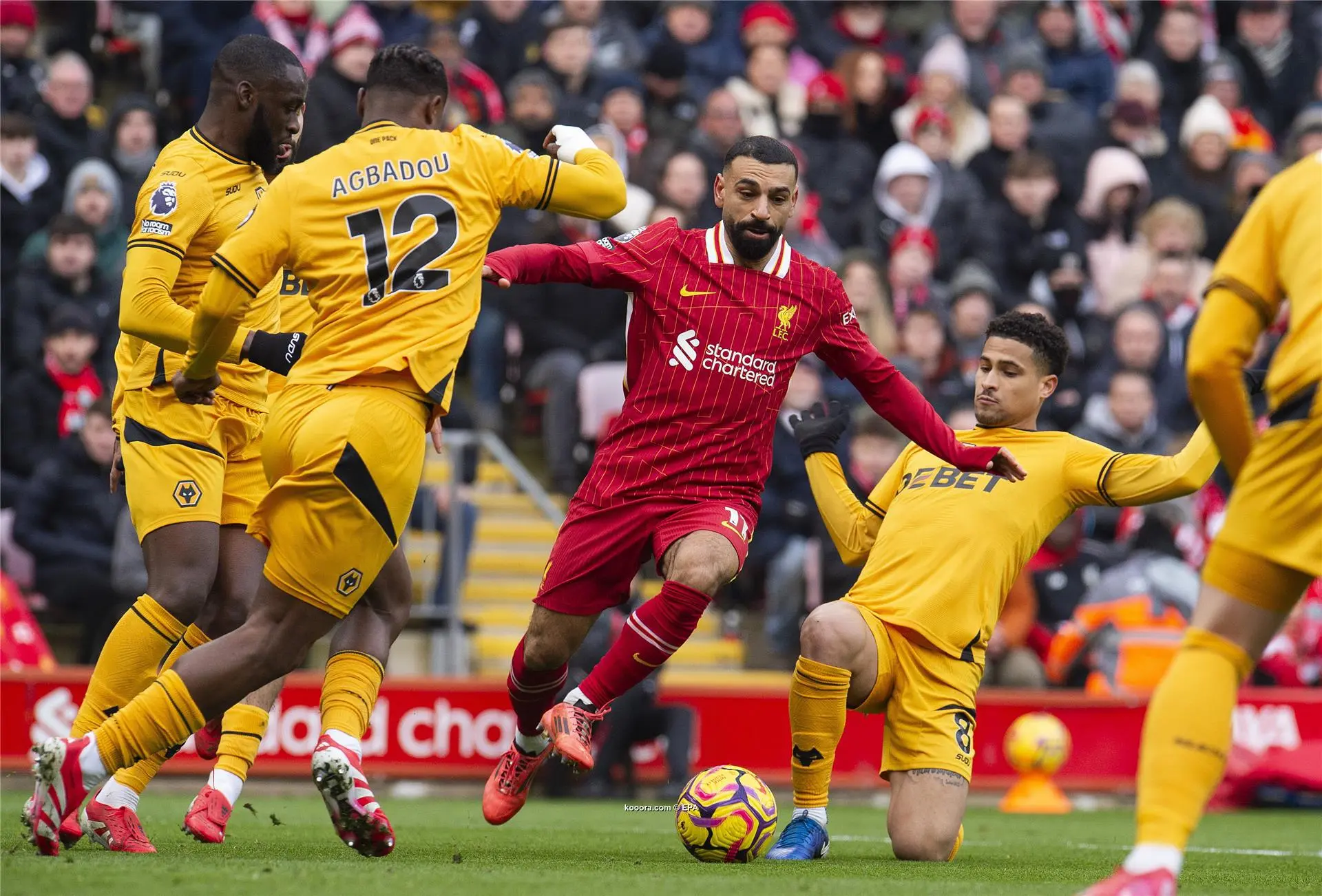 فوز ليفربول.. صلاح يحقق رقم تاريخي جديد ويقود الريدز للفوز على وولفرهامبتون 2-1