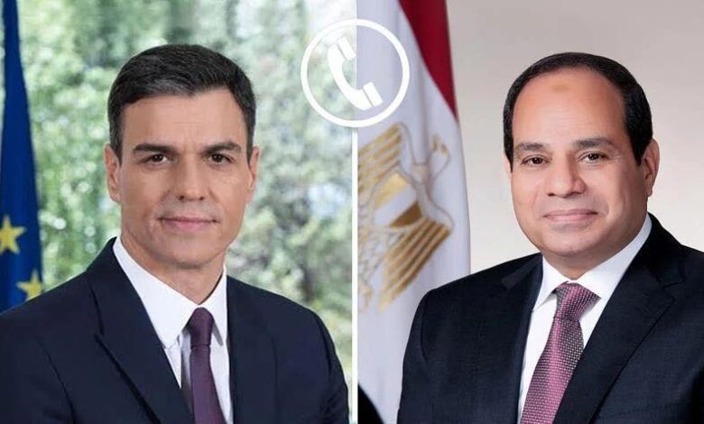 السيسي يناقش آخر تطورات الأوضاع في غزة مع رئيس وزراء إسبانيا 1 السيسي يناقش آخر تطورات الأوضاع في غزة مع رئيس وزراء إسبانيا