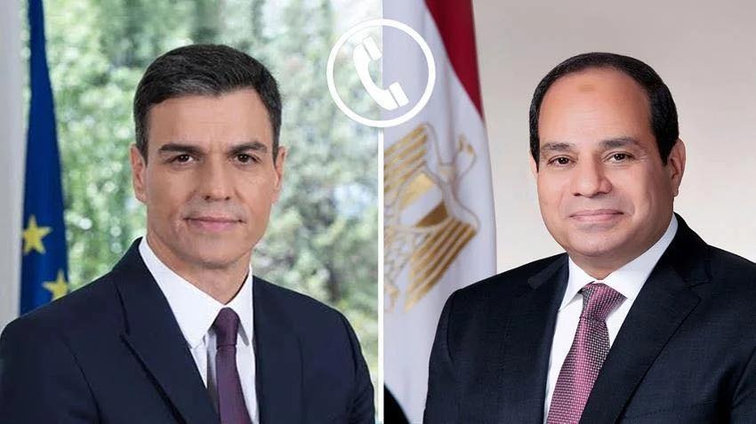 السيسي يناقش آخر تطورات الأوضاع في غزة مع رئيس وزراء إسبانيا 1 السيسي يناقش آخر تطورات الأوضاع في غزة مع رئيس وزراء إسبانيا
