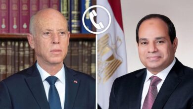 تلقى السيد الرئيس عبد الفتاح السيسي، اليوم، اتصالاً هاتفياً من الرئيس قيس سعيد، رئيس الجمهورية التونسية.