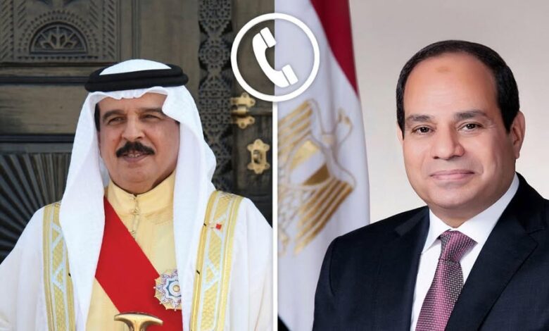 ملك البحرين يهنئ الرئيس السيسي بعيد الأضحى في اتصال هاتفي 1 ملك البحرين يهنئ الرئيس السيسي بعيد الأضحى في اتصال هاتفي