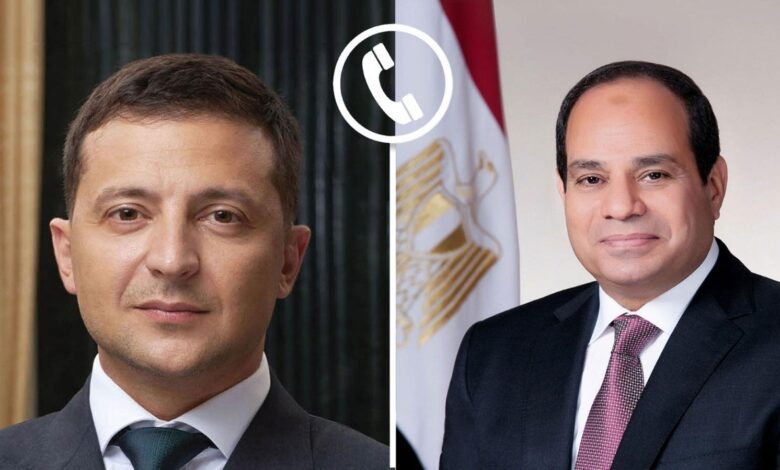 اتصال هاتفي بين الرئيس السيسي ونظيره الأوكراني لبحث الأزمات الإقليمية والدولية