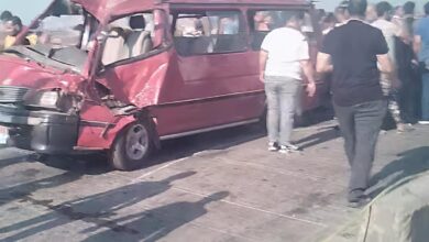 تصادم مروع بين أتوبيس و3 مركبات على الطريق الإقليمي بالشرقية