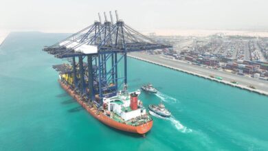 وصول السفينة "ZHEN HUA 36" لميناء السخنة محمّلة بأوناش عملاقة ضمن خطة تطوير محطة "هاتشيسون" الذكية