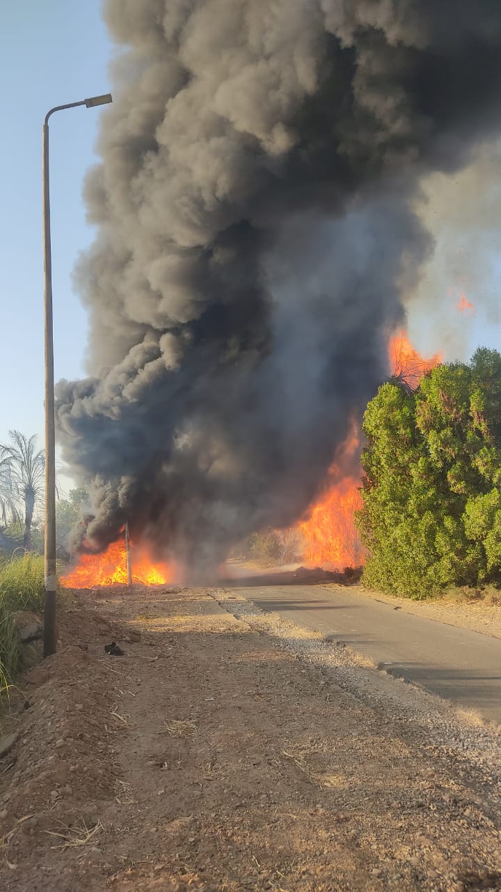 حريق بخط غاز طبيعي في إدفو دون وقوع إصابات