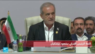 الرئيس الإيراني يدعو لتعزيز وحدة العرب والمسلمين في مواجهة الاعتداءات الإسرائيلية