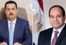 السيسي يتلقى اتصالًا من رئيس وزراء العراق لبحث التعاون الثنائي وتطورات الأوضاع الإقليمية