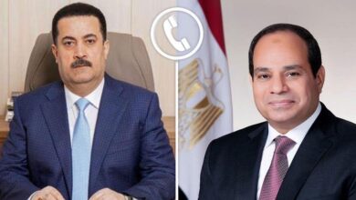 السيسي يتلقى اتصالًا من رئيس وزراء العراق لبحث التعاون الثنائي وتطورات الأوضاع الإقليمية