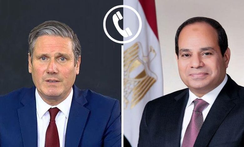 الرئيس السيسي يتلقى اتصالًا هاتفيًا من رئيس وزراء المملكة المتحدة ويبحثان تعزيز التعاون الثنائي