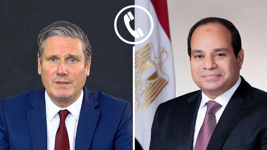 الرئيس السيسي يتلقى اتصالًا هاتفيًا من رئيس وزراء المملكة المتحدة ويبحثان تعزيز التعاون الثنائي