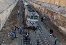 خروج قطار عن القضبان بشبين القناطر