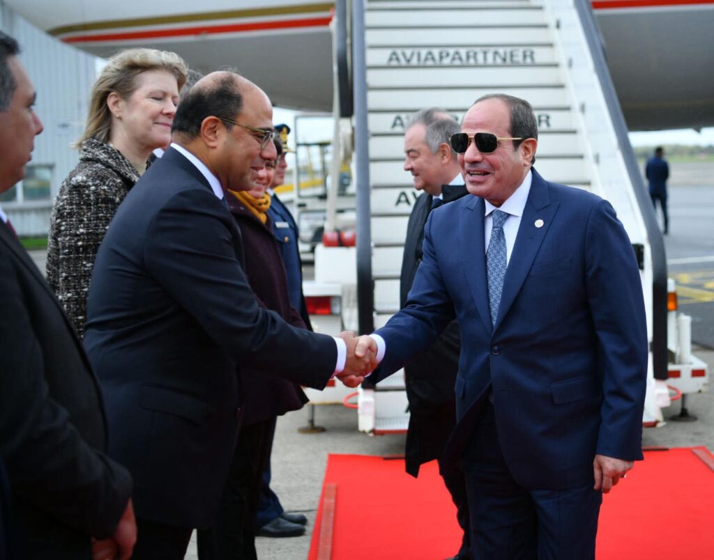 5 صور ترصد وصول الرئيس السيسي إلى بلجيكا