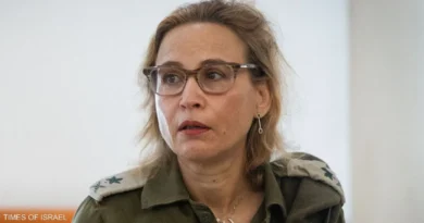 المدعية العسكرية الإسرائيلية السابقة يفعات تومر يروشالمي تُنقل إلى المستشفى بعد محاولة انتحار مزعومة