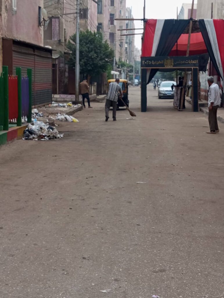 حملة لرفع كفاءة منظومة النظافة بمدينة القناطر الخيرية قبل انطلاق التصويت