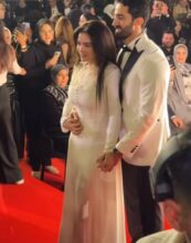 هالة صدقي ورامي صبري يحتفلان بزواج مي عز الدين و أحمد تيمور في أول ظهور لهما بعد الزواج