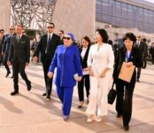 ترحيب من السيدة انتصار السيسي بقرينة رئيس كوريا الجنوبية