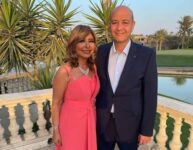 "لميس الحديدي وعمرو أديب يحتفلان بقراءة فاتحة نجلهما نور في أجواء عائلية هادئة"