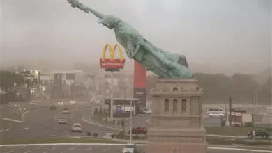 انهيار نسخة "تمثال الحرية" في جوايبا: رياح قوية تحطم 24 مترًا من البرونز دون إصابات 2 انهيار نسخة "تمثال الحرية" في جوايبا: رياح قوية تحطم 24 مترًا من البرونز دون إصابات