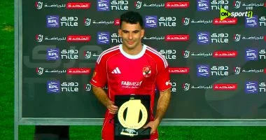 أحمد سيد زيزو رجل مباراة الأهلي ووادي دجلة في دوري Nile