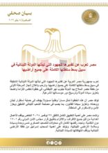 مصر تعرب عن تقديرها لجهود لبنان في بسط سيادته على أراضيه