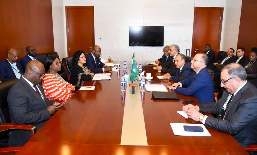 وزير الخارجية يلتقي قيادات البنك الأفريقي والنيباد لتعزيز التعاون الاقتصادي والتنموي على هامش قمة الاتحاد الأفريقي