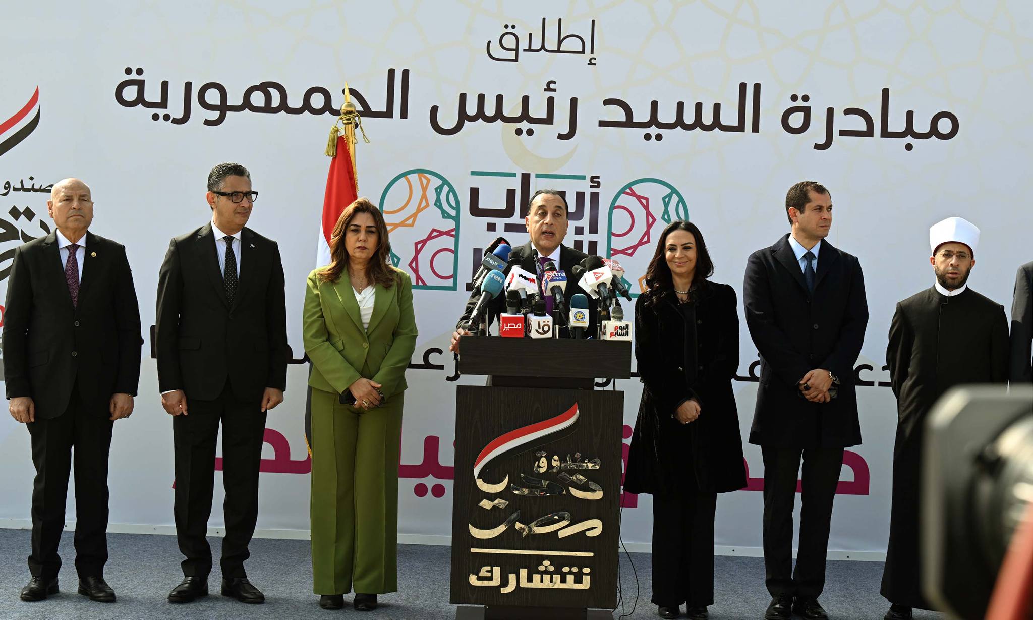 مدبولي أثناء إطلاق «أبواب الخير» ويؤكد: الإطعام حماية اجتماعية والشراكة قوة وطنية