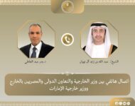 وزير الخارجية يبحث مع نظيره الإماراتي التطورات الإقليمية