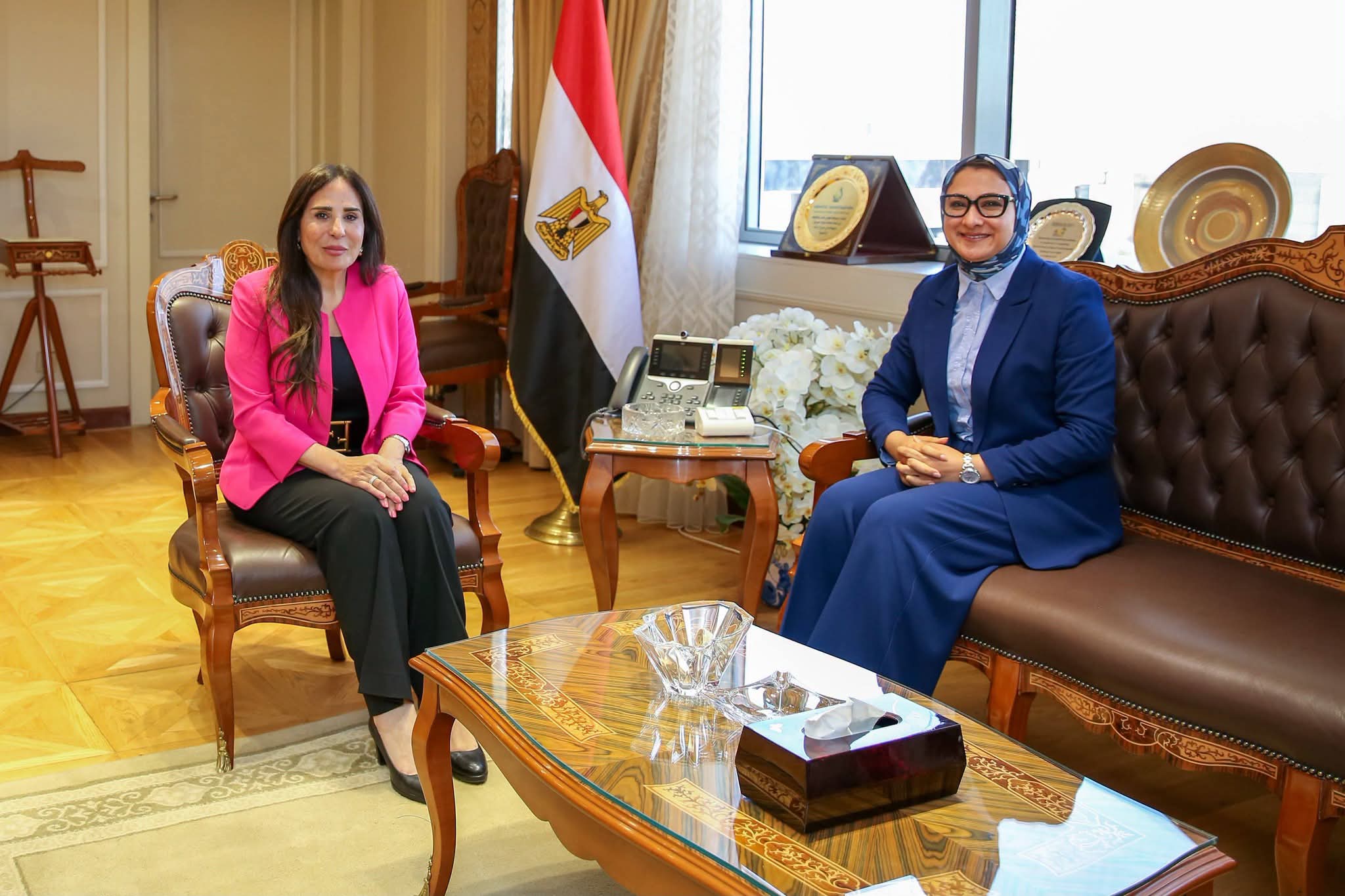 وزيرة الإسكان تبحث مع محافظ الوادي الجديد تنفيذ مشروعات التنمية والخدمات بالمحافظة
